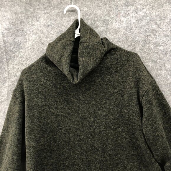 Uniqlo Fleece Turtleneck Tunic Pullover Womens S Green Heather Sweater Oversized - Picture 3 of 8